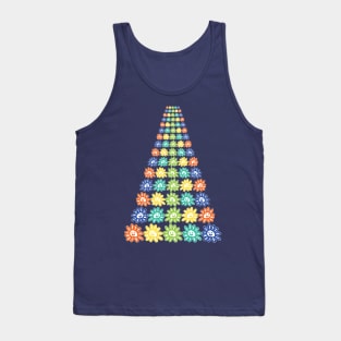 Ever Increasing Rows of Smiley Face Daisy Flowers Tank Top